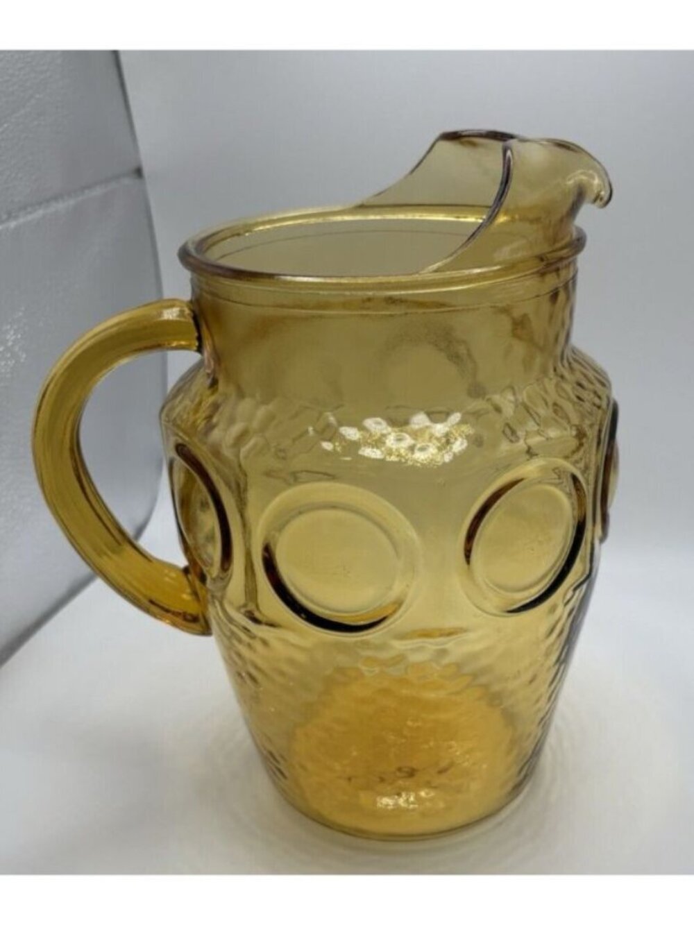 Anchor Hocking Pitcher Vintage Heritage Hill Amber Mid Century